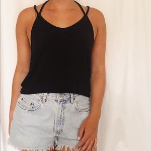 brandy melville - black tank with halter strap